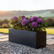 75cm Zinc Galvanised Matte Black Trough Planter